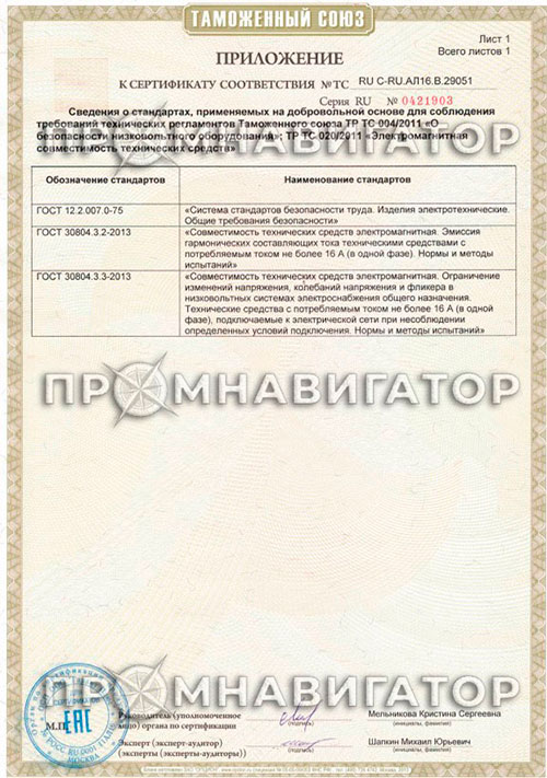 "Сертификат соответствия сум-1м"