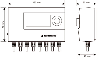 Рис.1. Габаритный чертеж Euroster 12 контроллера