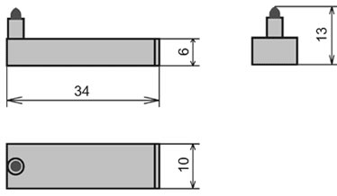 Рис.1. Схема габаритных размеров узла УПС-03М