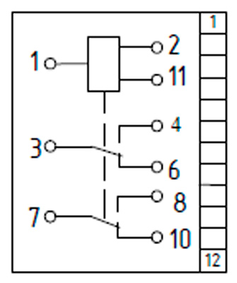 Рис.1. Схема подключения реле НЛ-7