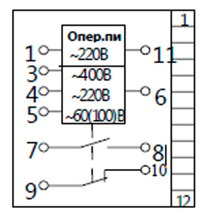 Рис.1. Схема подключения реле минимального напряжения НЛ-5