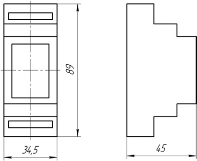 Рис.1. Схема габаритных размеров реле ЕЛ-М13
