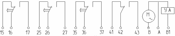 Рис.1. Схема электрическая для реле ВС-43