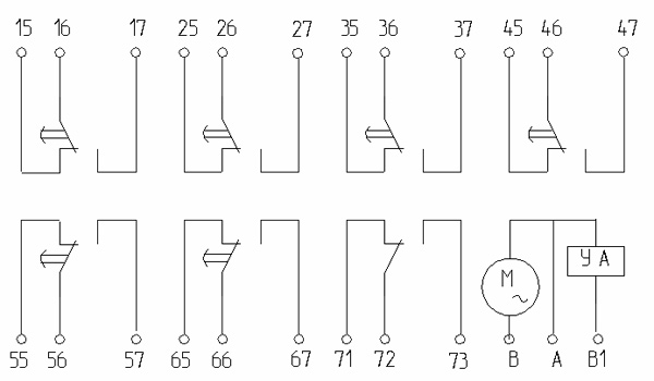 Рис.2. Схема электрическая для реле ВС-43-3