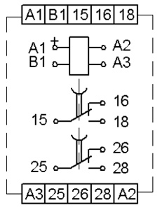 Рис.1. Схема подключения реле времени ВЛ-75М