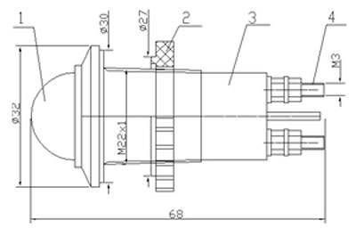 Рис.1. Схема арматуры светодиодной АС-С-22-миг