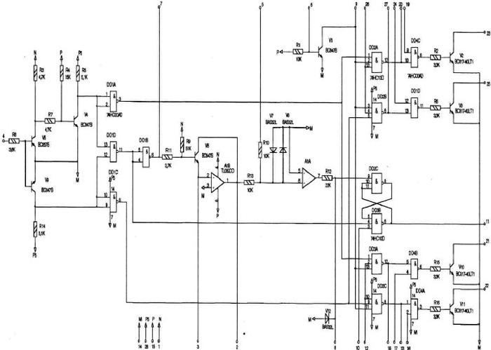 Рис.1 Электрическая схема микросборки ДК-1М