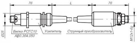  Рис.1. Габаритный чертеж датчика ВТ-1202