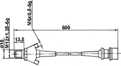 Рис.1. Габаритный чертеж датчика ЛХ 612М