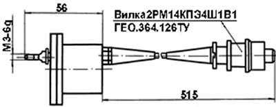 Рис.1. Габаритный чертеж датчика ВТ 712