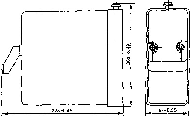 Рис.1. Схема габаритных размеров реле ТШ-65К