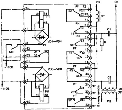 Рис.1. Электрическая схема реле ТШ-2000 (ТШ-2000В2М)