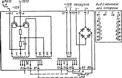 Рис.1. Электрическая схема включения преобразователя частоты ППШ-3