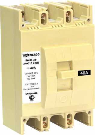Выключатель автоматический ВА 04-36-340010 УХЛ3   40А  Texenergo