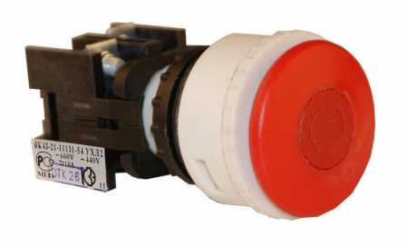 Выключатель кнопочный ВК-43-21  02131  2р  красн.гриб с фикс.