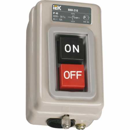 Выключатель кнопочный ВКИ-211  3р   6А 230/400В IP40  ИЭК