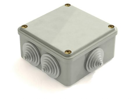 Коробка распаячная облегченного типа   о/у   RAL7035  100х100х45, IP44, 6 вводов серая