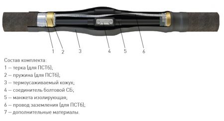 Муфта 5 ПСТ-1  (70-120) с соединителями (пластик без брони) ЗЭТАРУС
